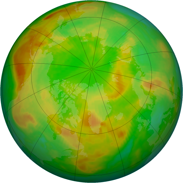 Arctic ozone map for 14 June 1981